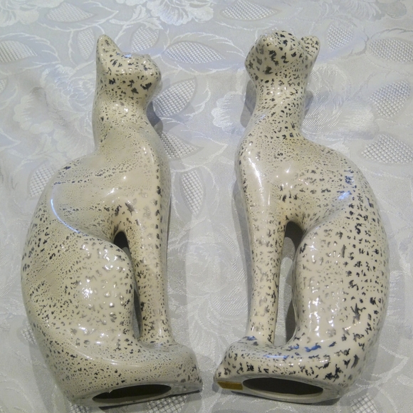 2 semese cats vintage collectible ceramic signed - Picture 5 of 11